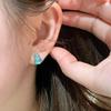 Fresh and natural high ice chalcedony green small gourd earings stud fashion and simple design suitable for daily Zircon gifts