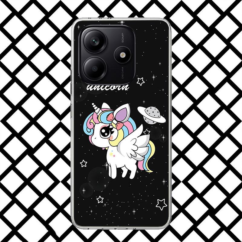 Pink Unicorn Rainbow Phone Case for Xiaomi Redmi Note 15 14 14S 13 12 12S 11 Pro Plus 11E 11T 11S 10S 5G Soft Cover Fundas Redmi