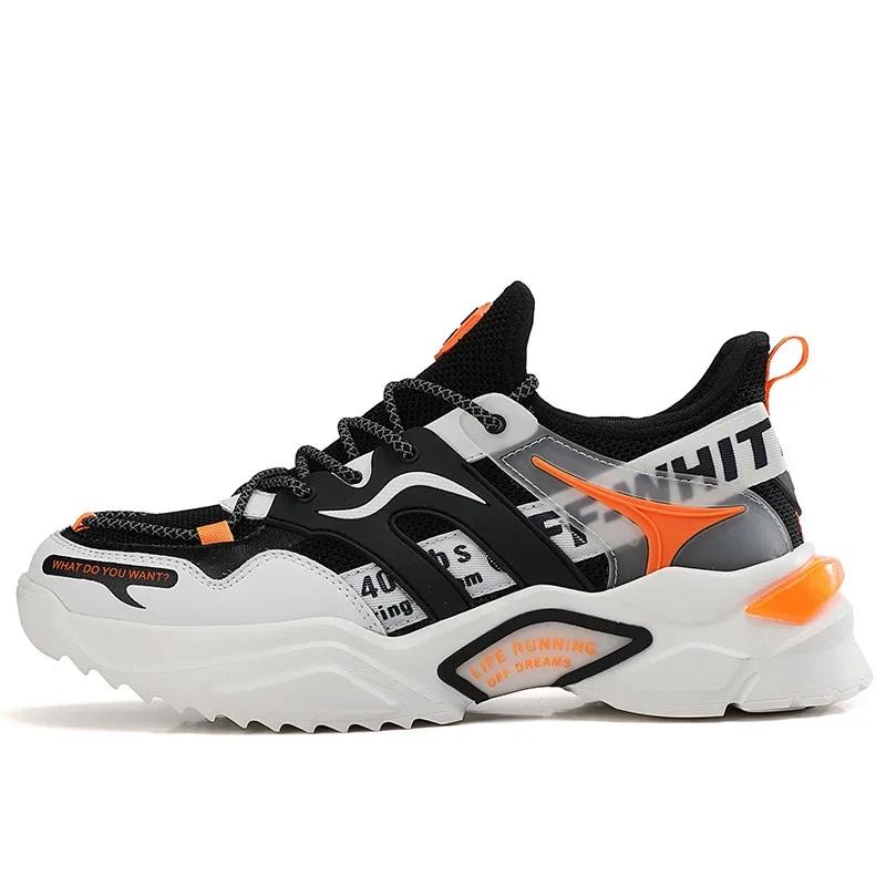 Men's Sneakers Autumn 2024 New Breathable Non Slip Lace Up Casual Round Thick Sole Comfort Running Shoes Zapatillas De Hombre