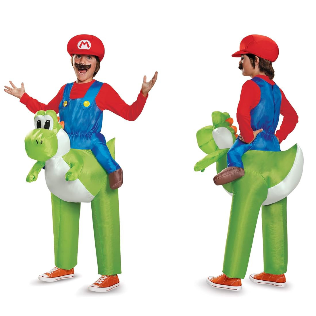 

Super Mario Mario Yoshi Mascot Game Kids Bros. Costume, Cosplay, Set, Costume, Character, Children, [Item] зелёный