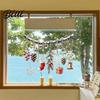 Removable PVC Window Film Christmas Branch and Pendants Clings Waterproof Static Glass Stickers Winter Pinecone Decals Bell Snowflake Stocking