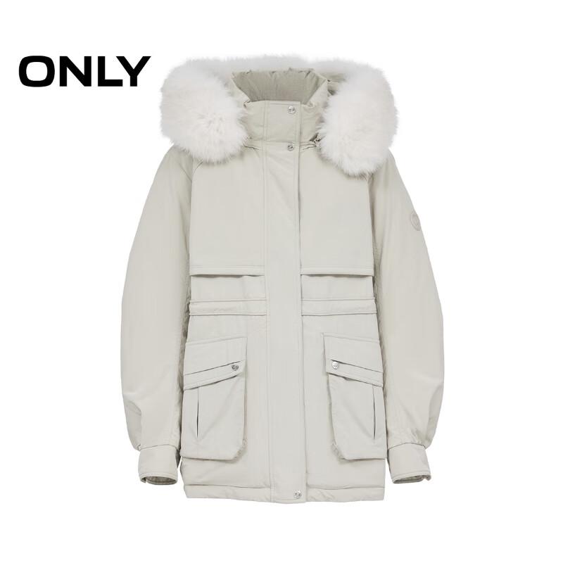 Only Women's 2025 Winter Detachable Faux Fur Hooded Goose Down Parka