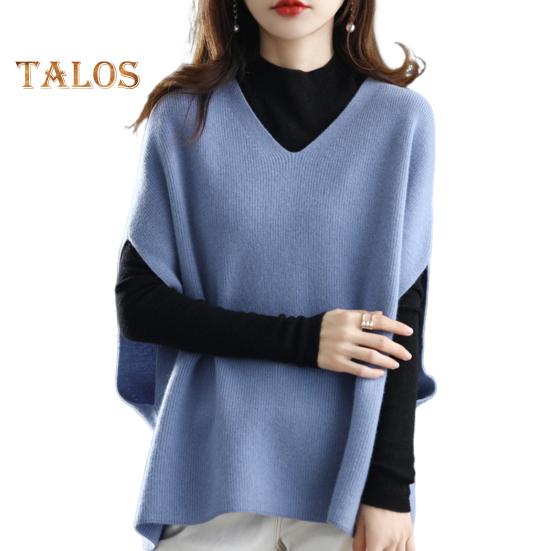 Women Knitting Waistcoat V-neck Sleeveless Knitting Tops Solid Color Loose Fit Breathable Casual Knitwear Daily Wear