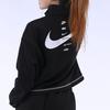 Nike Logo Stand Collar Pullover Sweatshirt Women Tops Black CU6638-010