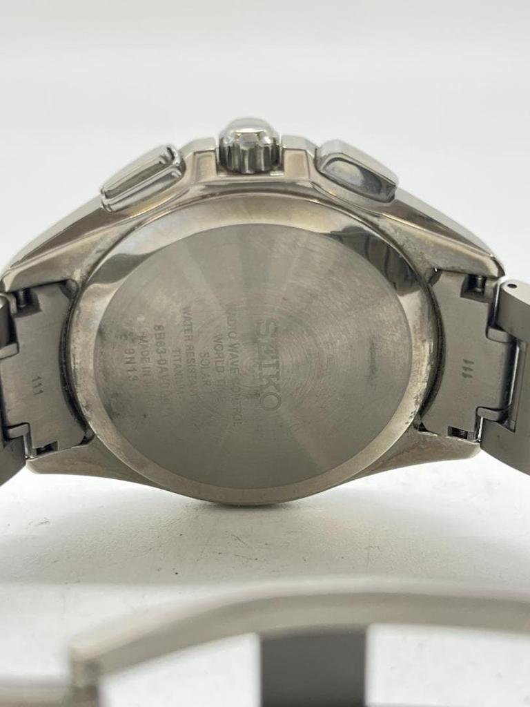 SEIKO Brightz Solar Titanium White Dial Watch WT70 8B63-0AV0 Radio-Controlled Men's