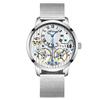 AILANG Orologi da Uomo Nero Doppio Tourbillon Cinturino in Pelle Orologi Meccanici Automatici Tourbillon Volante Impermeabile