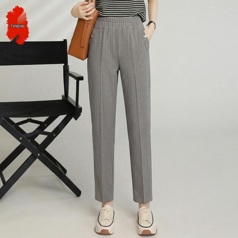 

Women s Summer Cropped Loose-Fit Straight-Leg Elastic Waist Pants 4XL