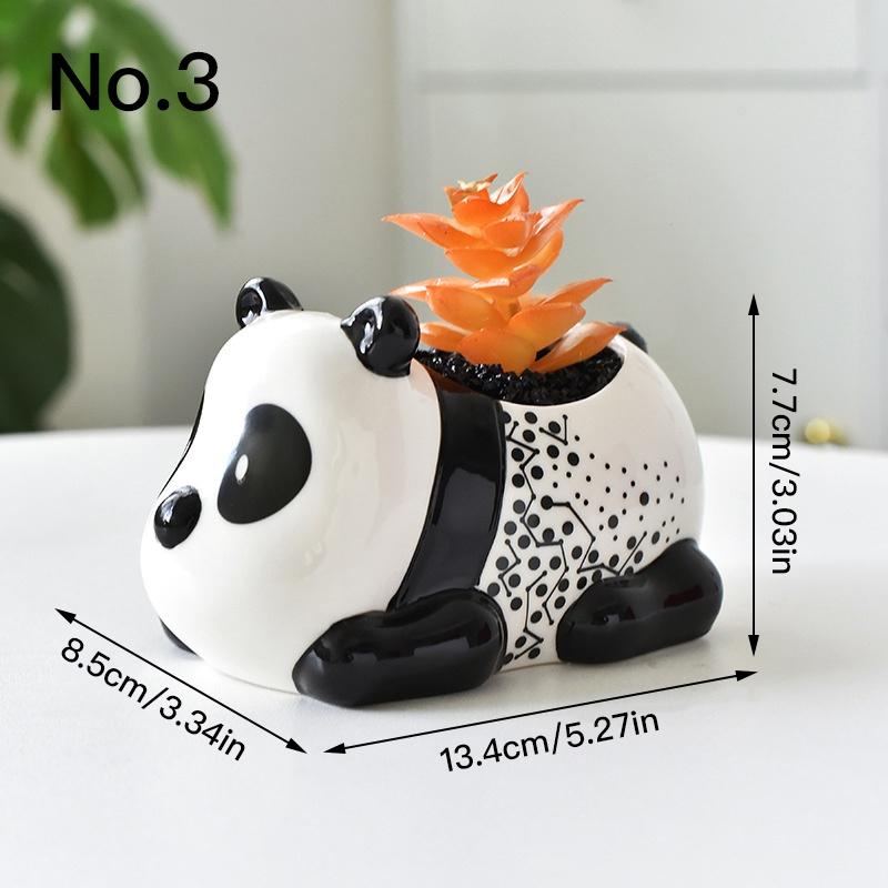 Cute Panda Flower Pot Succulent Pot Ceramic Planter Home Decor Desktop Ornaments Bonsai Plant Pot Garden Decoration