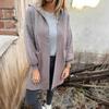 Veste à capuche en mélange de laine pour femme Manteau d'hiver décontracté Couleur unie Veste à poches Mode Automne Hiver pour l'Europe l'Amérique