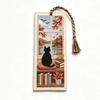 Cross Embroidery Seasonal Cat Embroidery Bookmark Book Page Marker Material Kit  Beginners