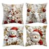 New Christmas Pillow Cover Santa Claus Snowman Peach Skin Cushion Pillow Cover