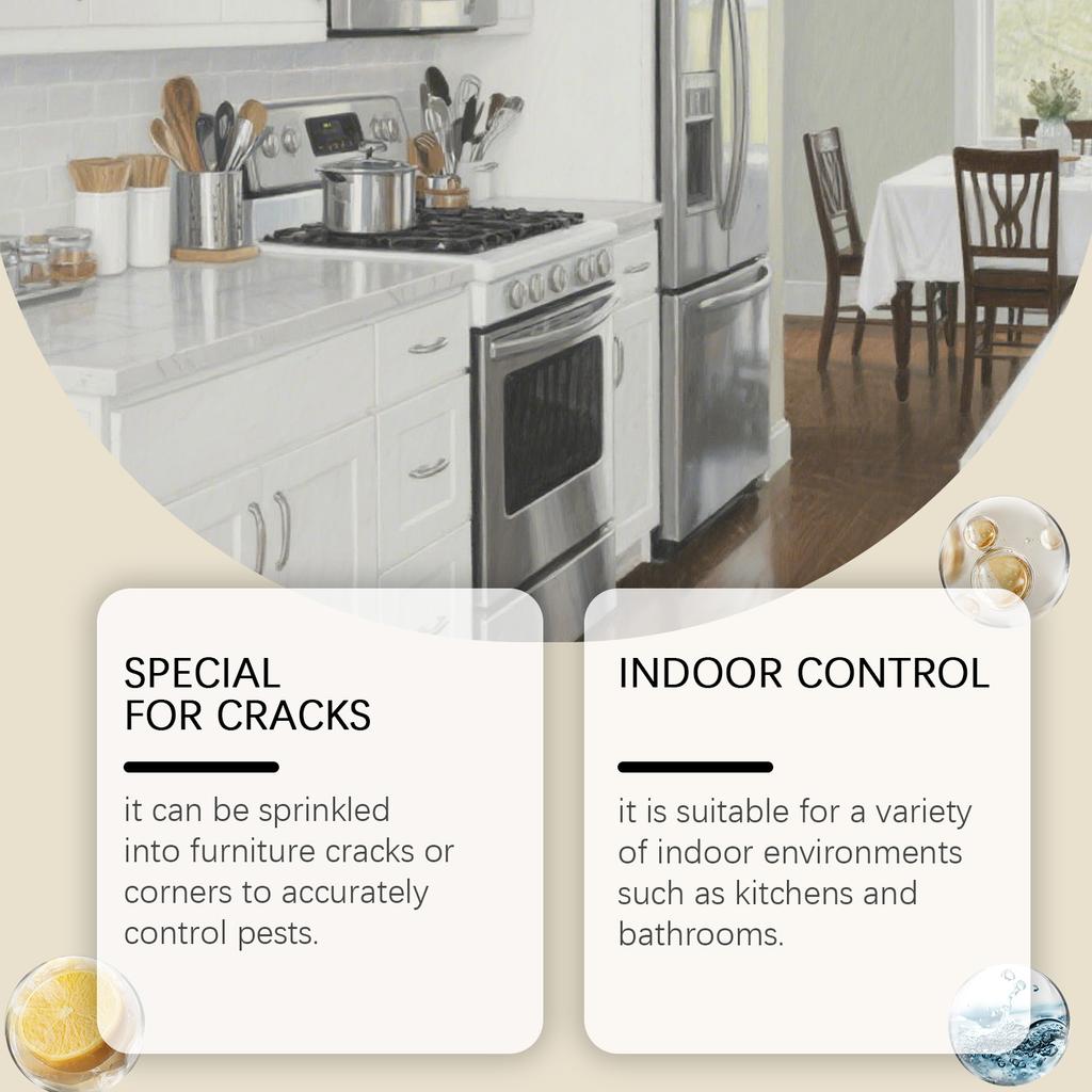 Targeted Practical Ingredients For Reducing Indoor And Outdoor In Insecticidal Powder. Suitable For Use In Kitchens, Living Rooms, And Outdoors.