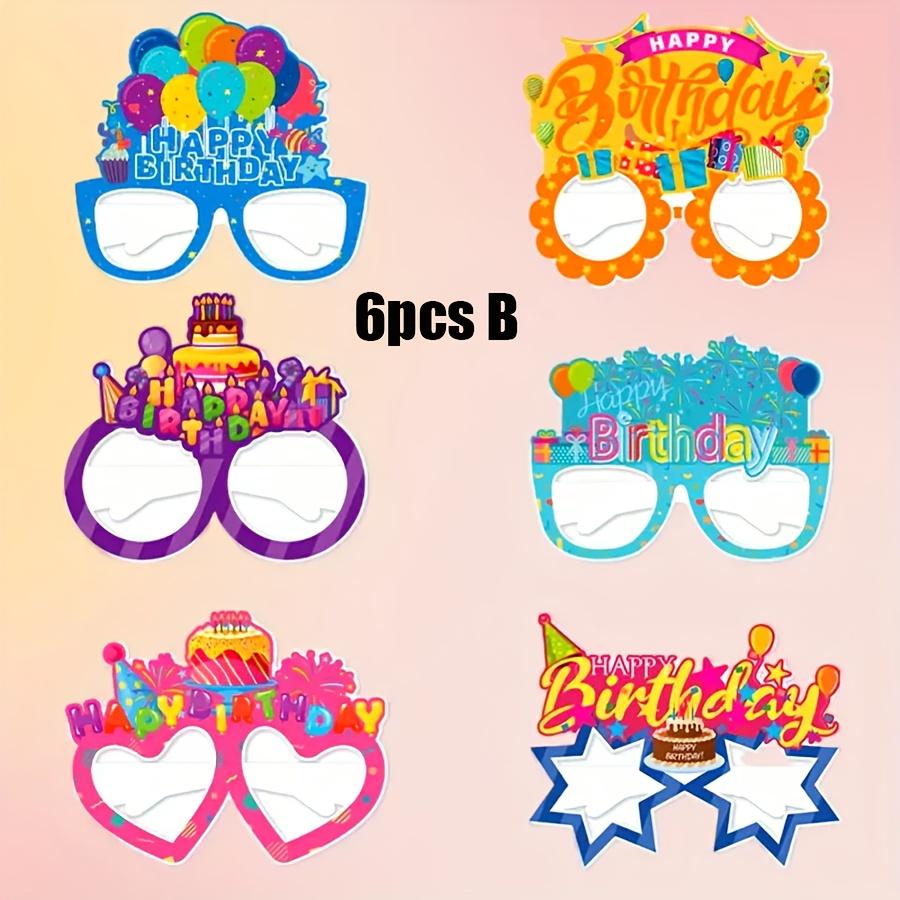 12pcs, Birthday Party Decorative Glasses, Various Designs,Happy Birthday Glasses for Party Dressing and Photo Booth Props