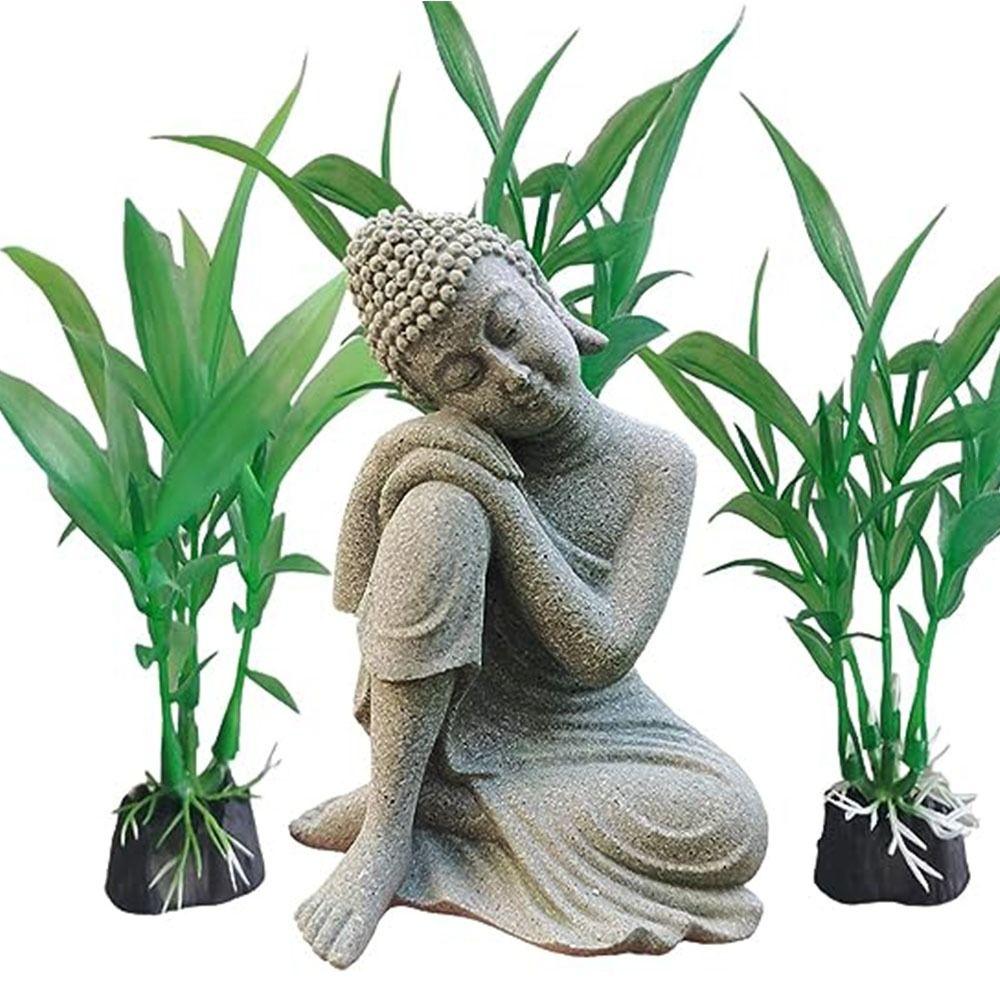 Sandstone Fish Tank Statue Craft Buddha Figurine Buddha Zen Sculpture  Fish Tank Accessories