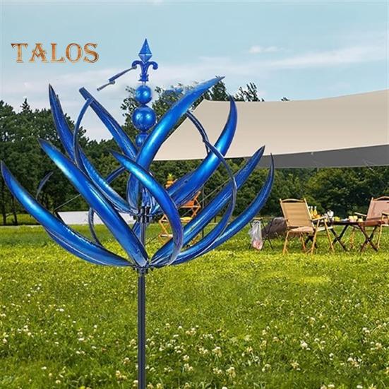 Kovový větrník Lotosový květ Zahrada Kovový větrný mlýn Otáčení o 360 stupňů Odolný proti UV záření Dvouvrstvý Velký větrník Dekor