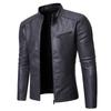 Veste en cuir de moto à col montant pour homme Cross2024: Mode Européenne & Américaine, Cuir Lavé