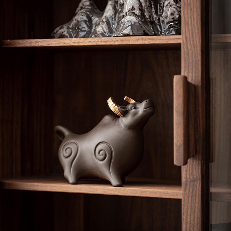 Zisha Purple Clay Bull Tea Pet