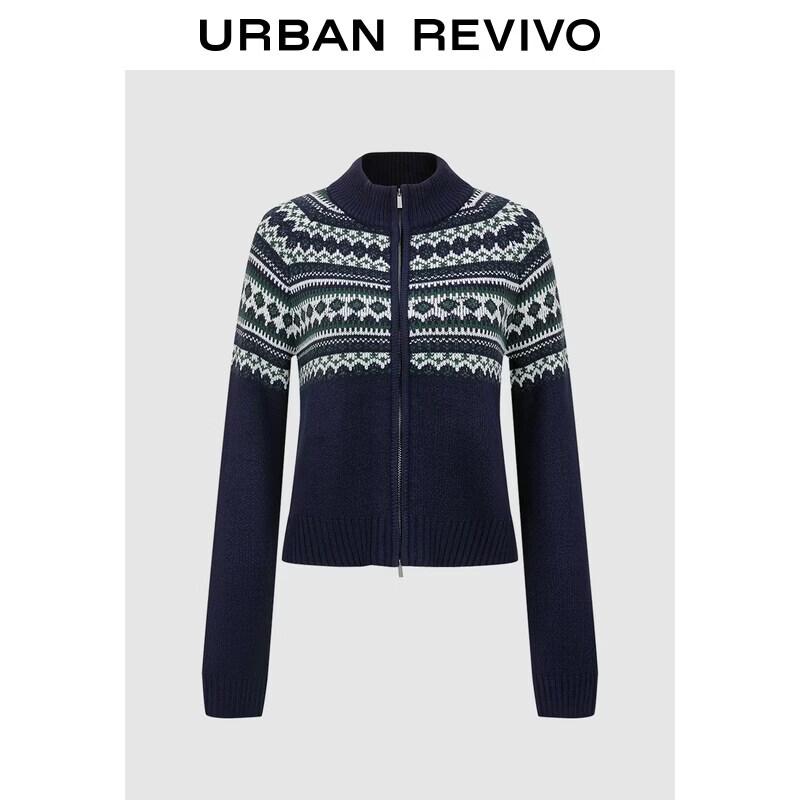 UR Women's Fair Isle Pattern Knit Cardigan