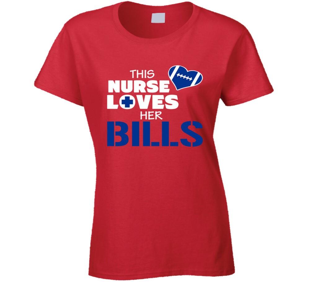 

This Nurse Loves The Bills Football T Shirt - Buffalo Bills Team Colors 4XL