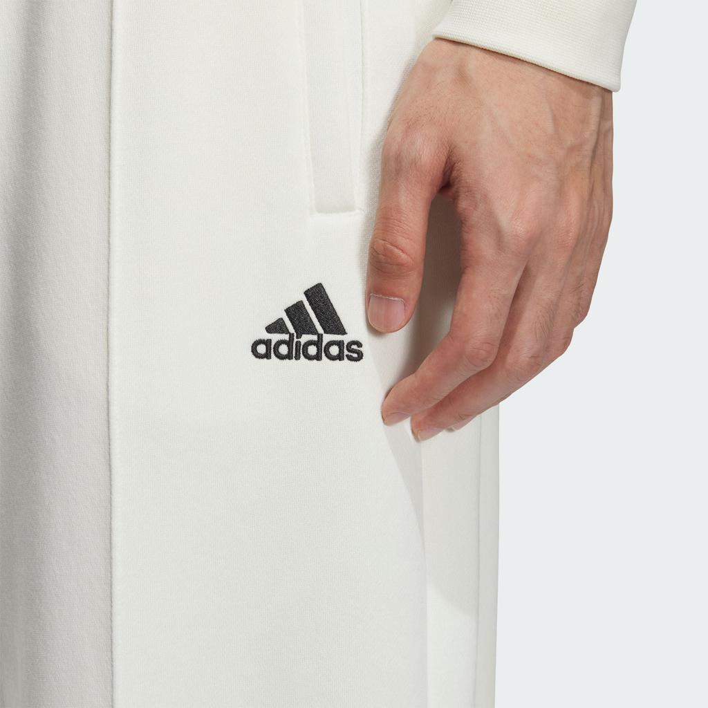 Adidas Pintuck French Terry Casual Tapered Comfortable Fashion Knitted Sports Pants Unisex Pants Han-Jade-White JM9120