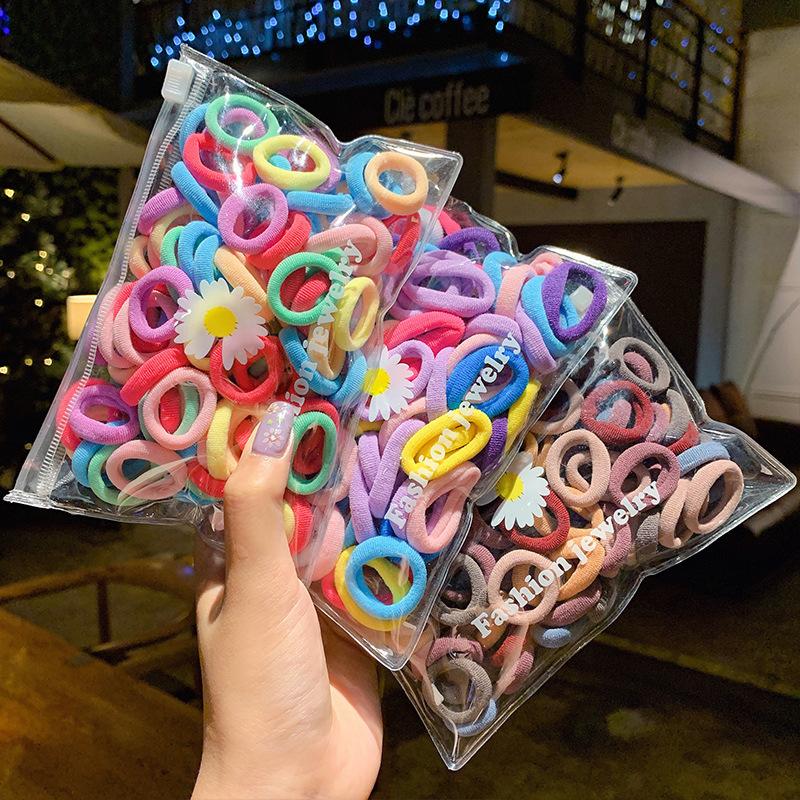 100/300/500 buc. Bandă de păr colorată de bază din nailon Ealstic pentru fete pentru coadă de cal ținere scrunchie banda de cauciuc accesorii de păr la modă pentru copii