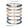 Bohemian Lady Stacking Bracelet With Turquoise Cross And Colorful Crystals For Travel Gift