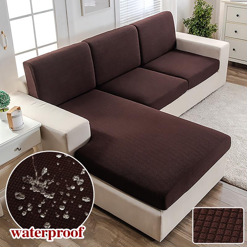 Waterproof Jacquard Sofa Cover For Living Room Kid Pets Solid Color Sofa Slipcover Couch Cover Seat Cushion Washable Removable