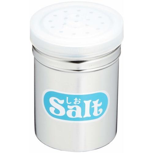 Endo Shoji Commercial Seasoning Can, Small (with Acrylic Lid), Salt, 18-8 Stainless Steel and Polypropylene, Made in Japan, BTY02002