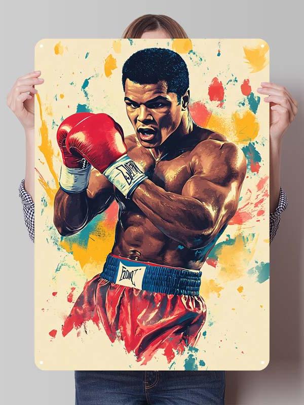 Muhammad Ali Bokser Metalowe Plakaty Dekoracyjne do Dekoracji Pokoju Niestandardowe Bokserskie Metalowe Tabliczki Cyny do Dekoracji Ściennej Retro Dom Mężczyźni