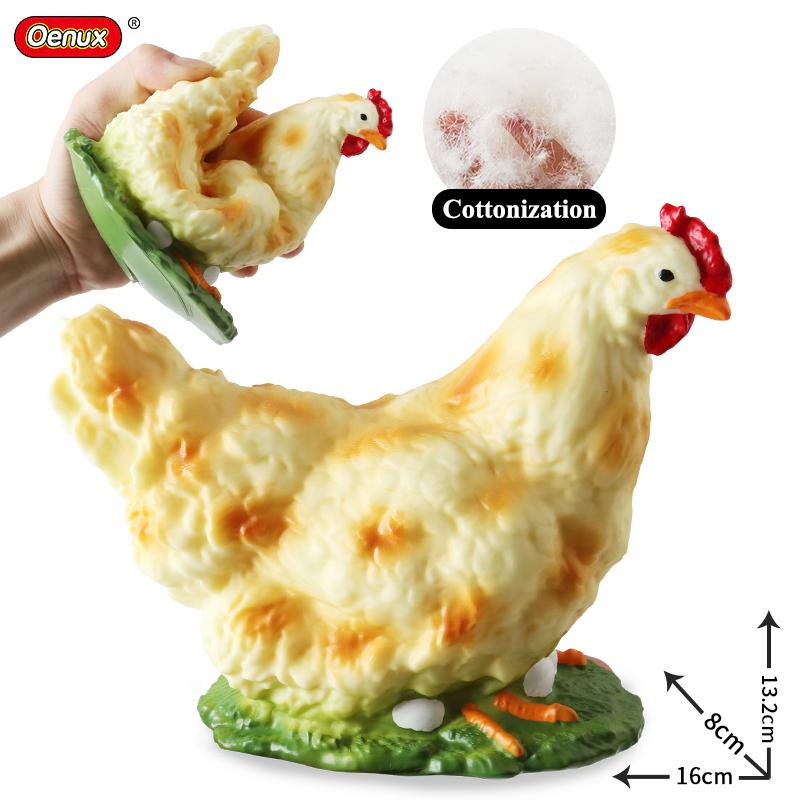 Oenux Soft Cotton Farm Animals Cow Horse Pig Hen Cat Dog Model Action Figures Wild Lizard Donkey Koala Educational Kids Toy Gift