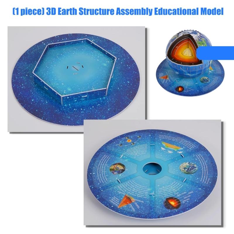 Educational Paper Earth Structure Model Easy Assembly Kid Early Learning Toy Geography Teaching Tool For Students Kids