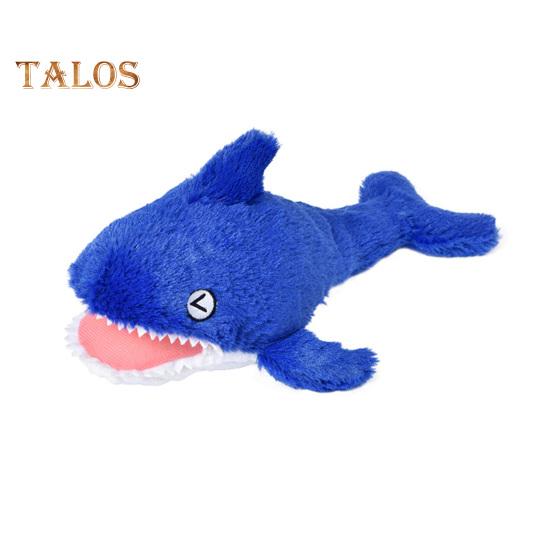 

Интерактивная прыгающая игрушка для кошек в виде животных, перезаряжаемая, плюшевая игрушка в виде лобстера/кита/акулы с реалистичными звуками, активируемая прикосновением, игрушка для котят, для домашних кошек синий