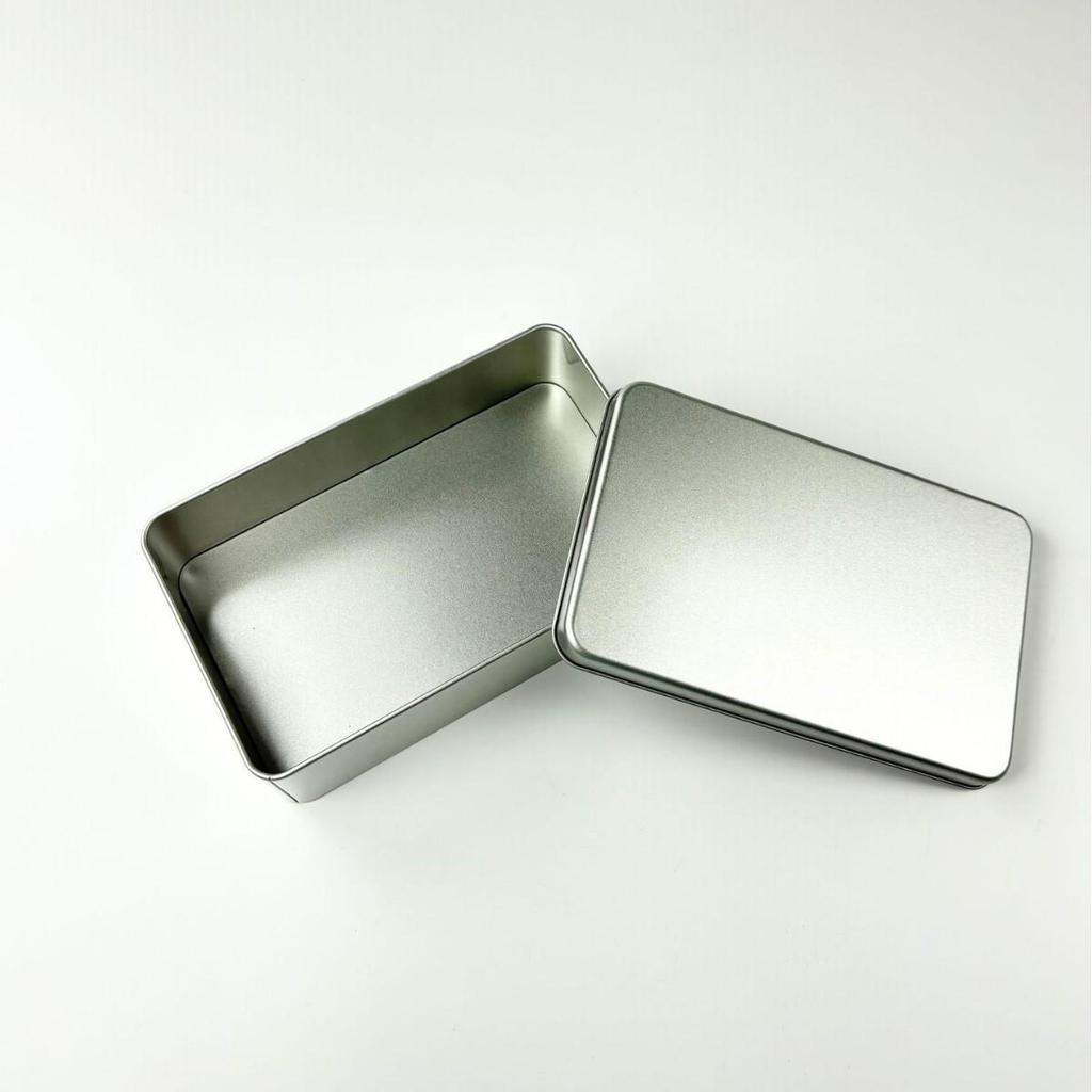 Rectangular Buckled Tin Cookie & Candy Box with Flip-Top Lid