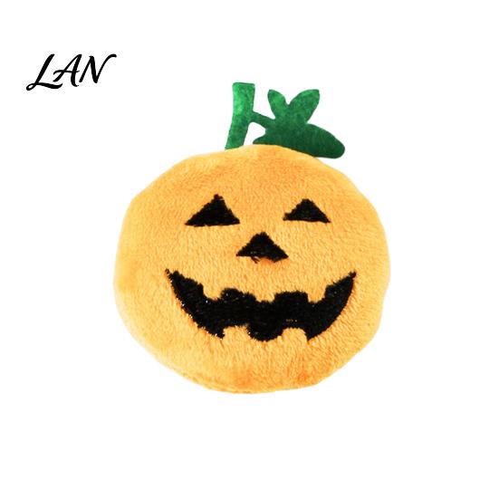 Stuffed Halloween Cat Toy Pumpkin Toy, Squeaky Chew Soft Plush with Feathers for Indoor Cats Self-entertainment