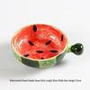Ciotola per noodle in ceramica con design anguria dipinto a mano, colore sottosmalto e motivo a lumaca