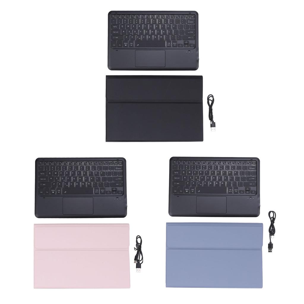 Tablet Keyboard Case with Pen Holder Slim 7 Colors Backlit Detachable Wireless Tablet Trackpad Keybo