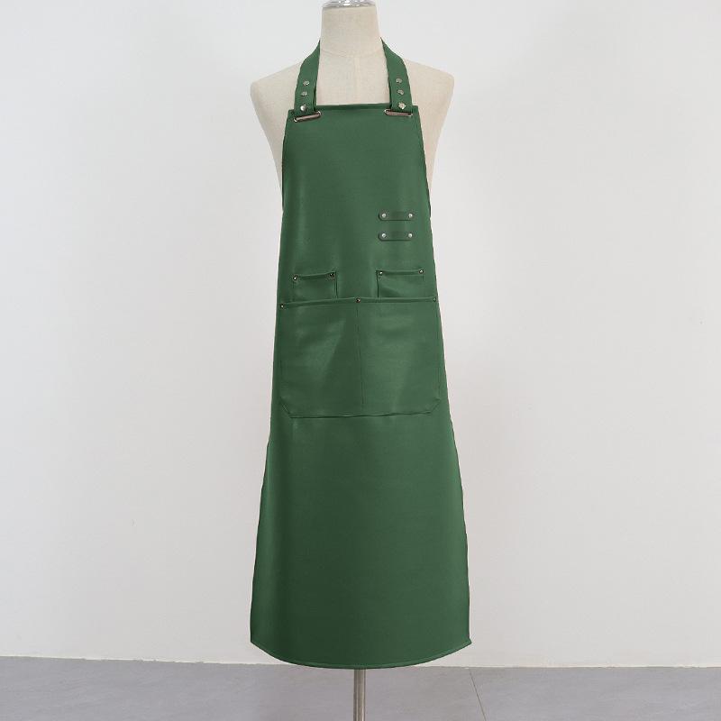

Leather Apron Waterproof And Oil-Proof Thickened Soft Leather Chef Hotel Car Wash Lengthened Pu Leather Work Waist 110cm*66cm зелений