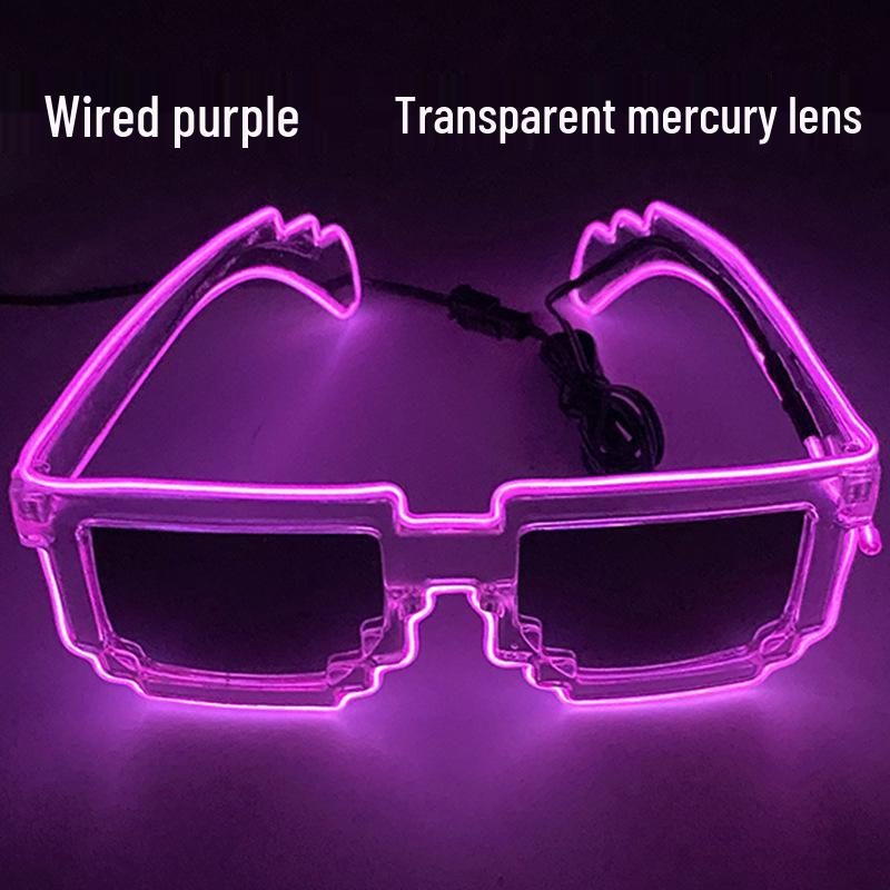 Bezprzewodowe LEDowe Migaące Okulary Mozaikowe na Występy Klubowe i Imprezowe