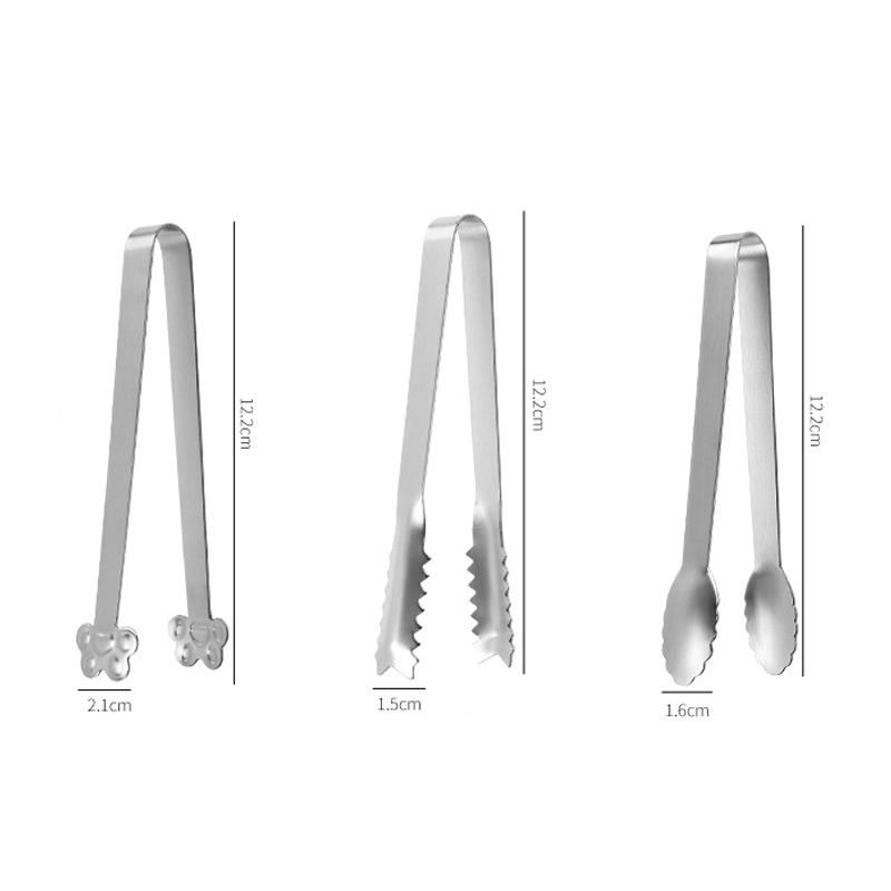Stainless Steel Mini Food Clips For Sugar Cubes Ice Cube Tweezers Cute Baking Pastry Cake Decoration Candy Dessert Clips