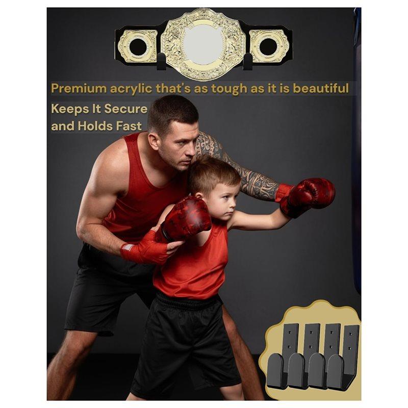 AT19-Acrylic Stand For Wrestling Championship Belt Wall Mount Display Holder(4 Pcs), For Boxing& Wrestling Fan Accessories