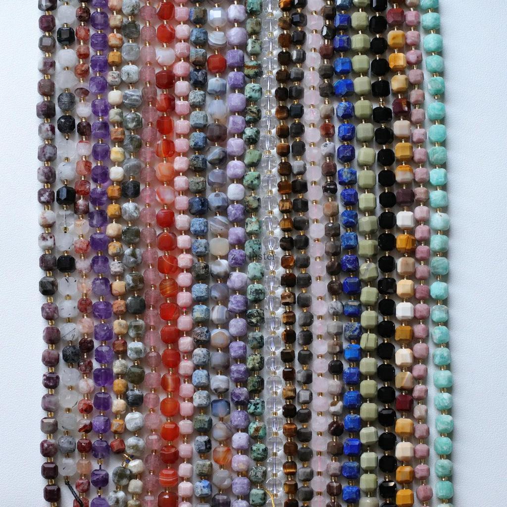 6mm Faceted Natural Crystal Gemstone Beads for DIY Jewelry & Hair Accessories