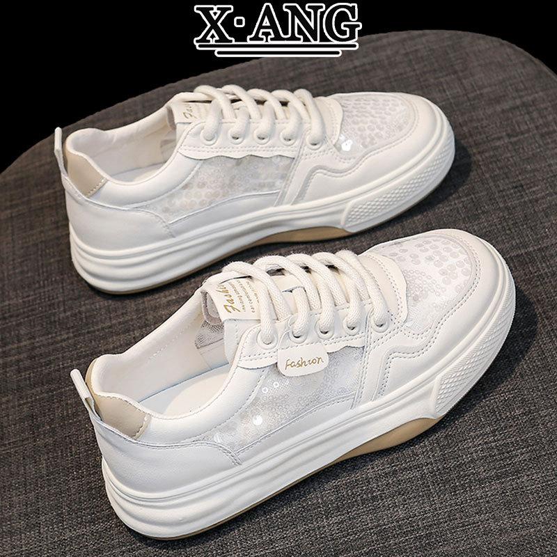 Summer Mesh Breathable Leather Soft Sole White Shoes Women's Shoes New Versatile Casual Sports Shoes Board Shoes