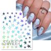 Nagelsticker mit Gold, Silber, Sternen, mehreren Formen und fünfeckigen Sternen für Nagelsticker