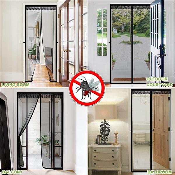 New Large Size Strong Magnetic Door Curtain Mosquito Net Summer Anti Bug Fly Insect Screen Mesh Velcro Mute Soft Screen Door for Home