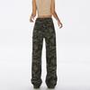 American Camouflage Tooling Jeans Women's High-waisted Hiphop Hip-hop Sweet and Spicy Wide-leg Casual Straight Jeans