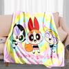 1PC The Powerpuff Girls printed blanket, all season lightweight home office outdoor nap multifunctional blanket A1
