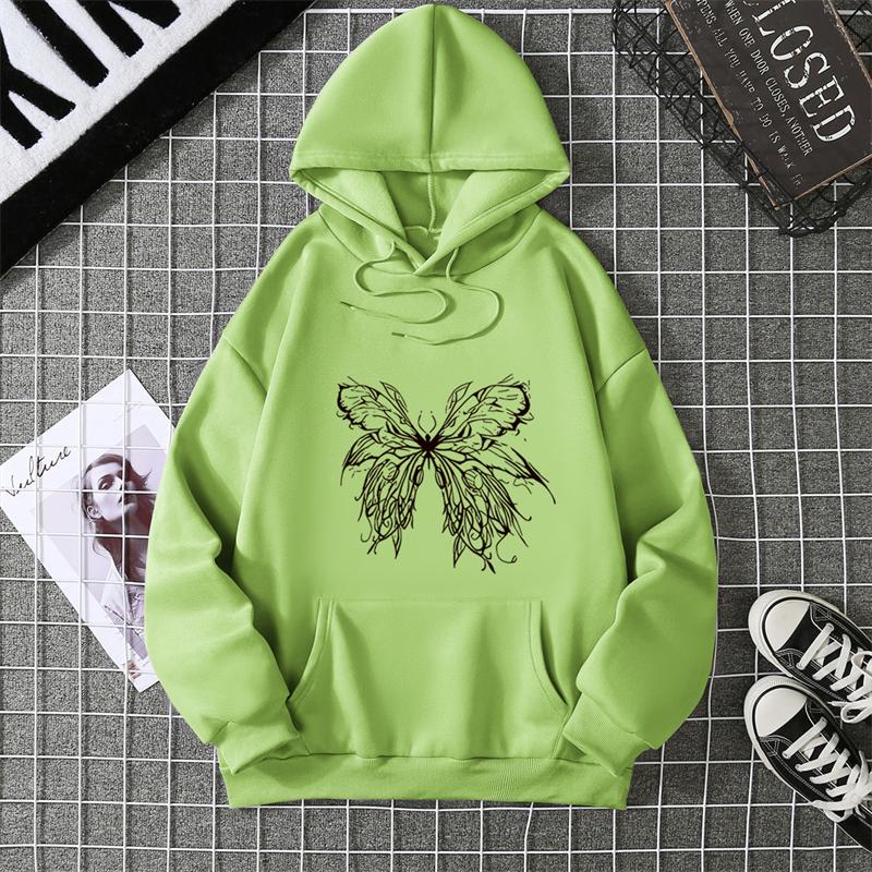 CoolWings Butterflies Personality Funny Womens Clothing Fashion  Hoodies Loose Sweatshirt Casual Soft Female Hoody