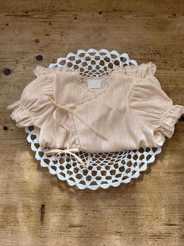 Summer Mesh Lace Romper with Snap Crotch for Girls
