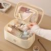 Lightweight Mesh Makeup Bag Zipper Large Capacity Transparent Mesh Cosmetic Bag Handheld Square Toiletry Storage Bag