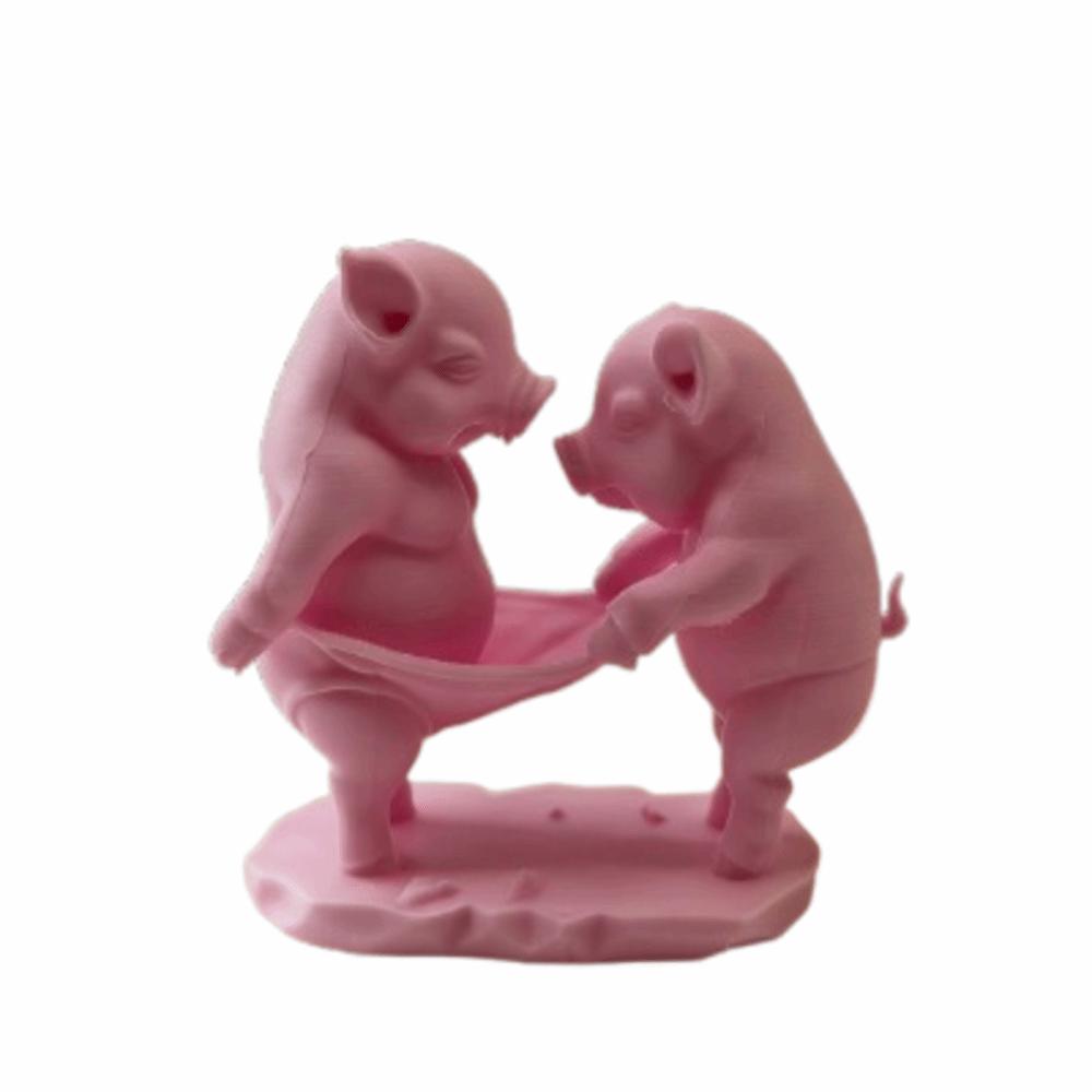 

Creative Cartoon Pig Figurine Animal Crafts Animal Pig Model 3D Printed Pig Toy Bedroom Decor розовый